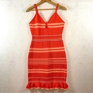 Chic Knit Pink Striped Mini Dress